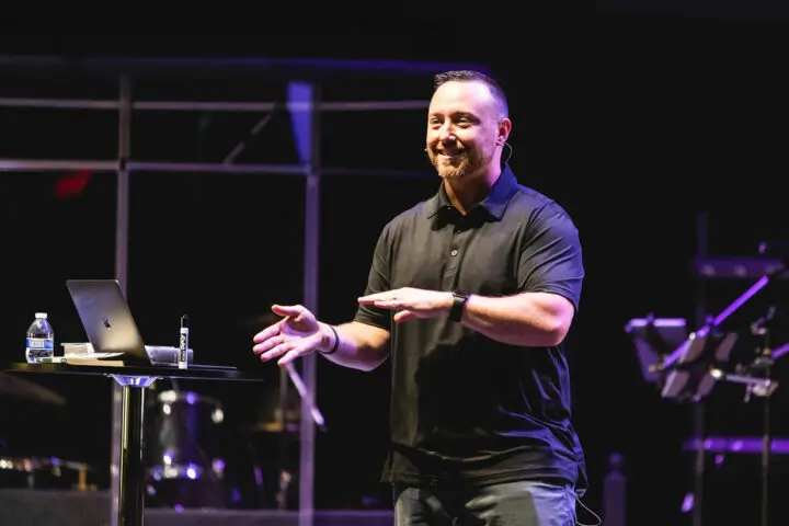 Adam Pursel preaching